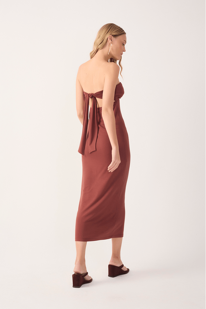 Vestido Sem Alça Malha Crepe