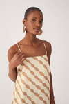 Vestido Cropped Linho Estampa Cardume