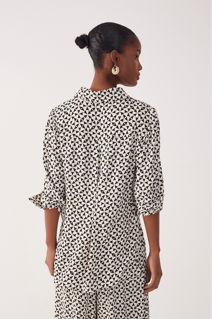 Camisa Crepe Estampa Vento