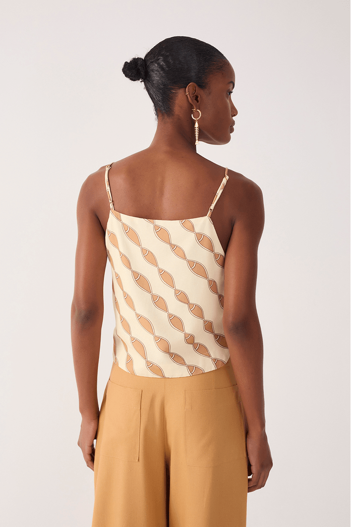 Blusa Linho Estampa Cardume