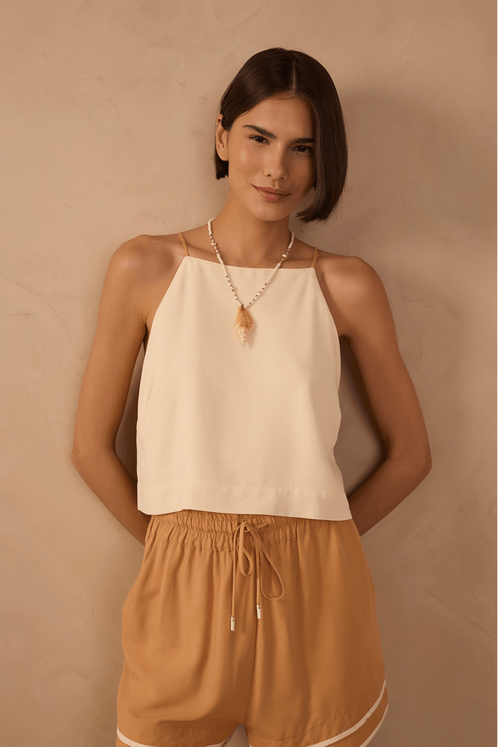 Blusa Quadradinha Bicolor