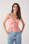 Blusa Crepe Babado Barra