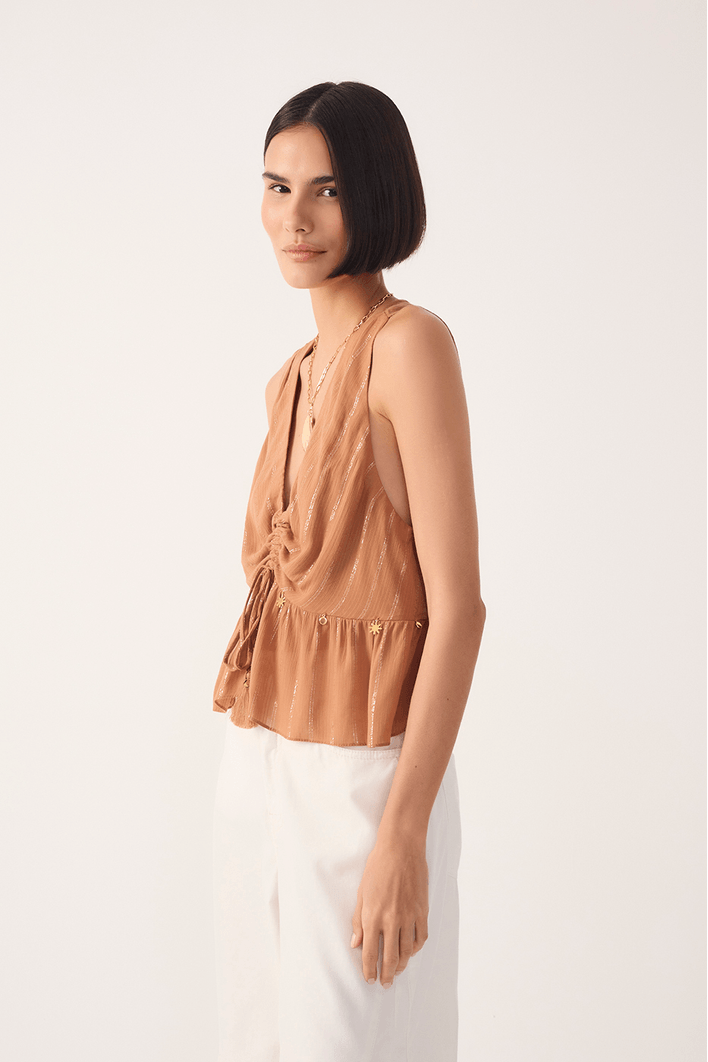 Blusa Lurex Bordado Moedinha