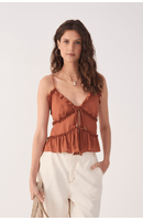 Blusa Crepe Babado Barra