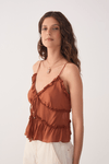 Blusa Crepe Babado Barra