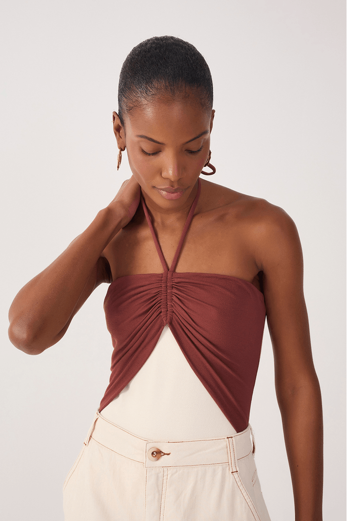 Body Malha Crepe Bicolor