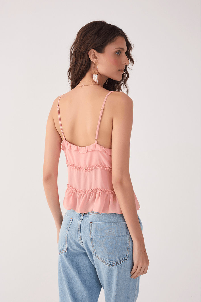 Blusa Crepe Babado Barra