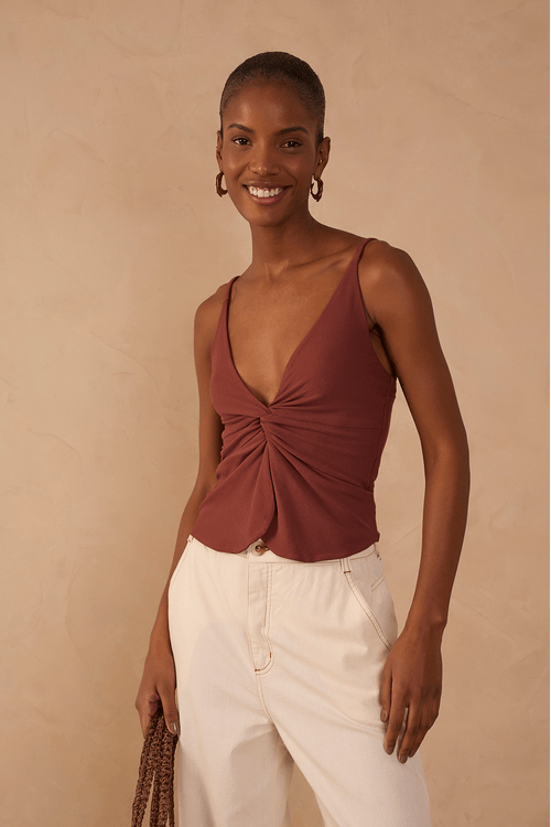 Blusa Malha Crepe  Torcido Frente