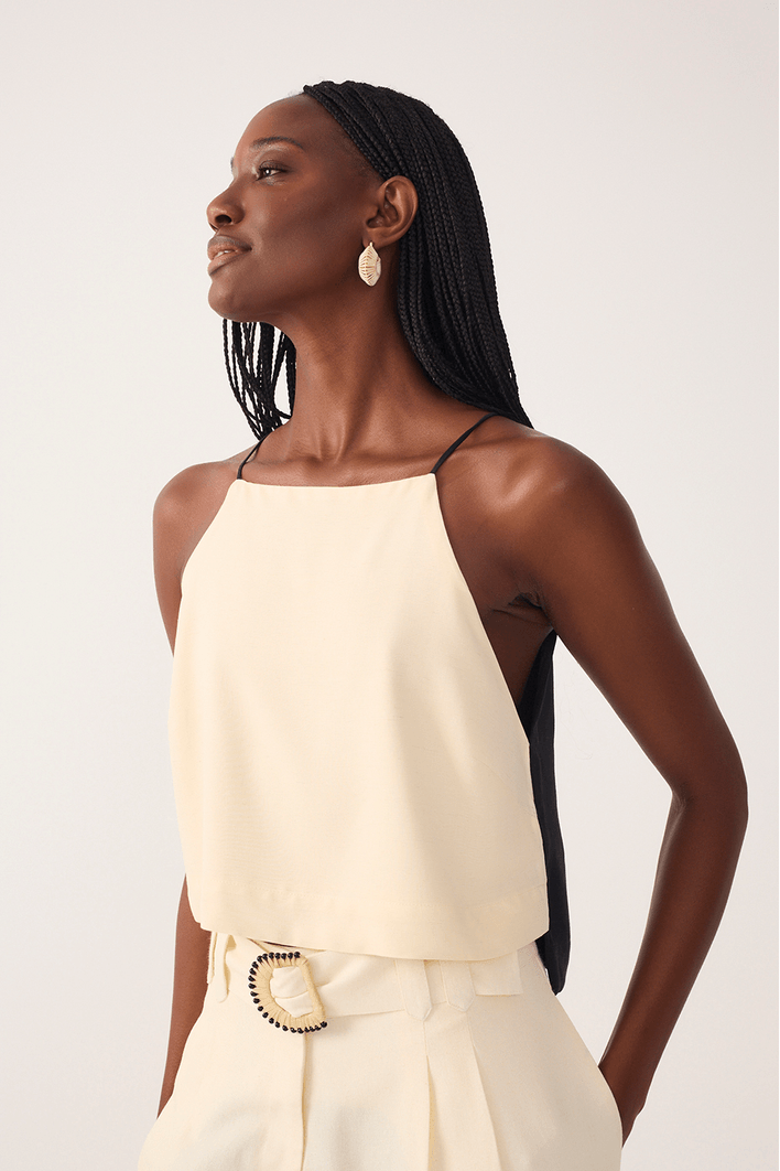 Blusa Quadradinha Bicolor