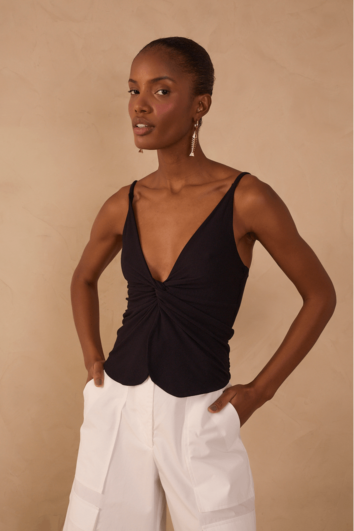 Blusa Malha Crepe  Torcido Frente