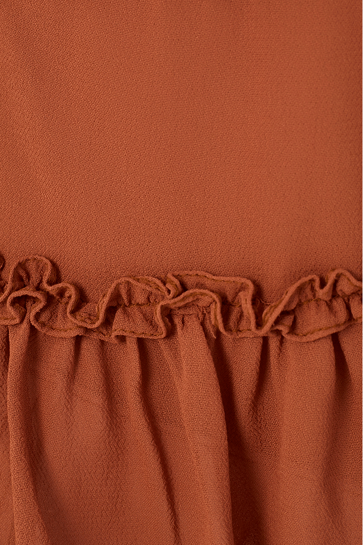 Blusa Crepe Babado Barra