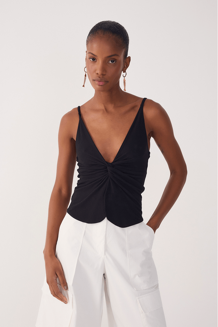 Blusa Malha Crepe  Torcido Frente