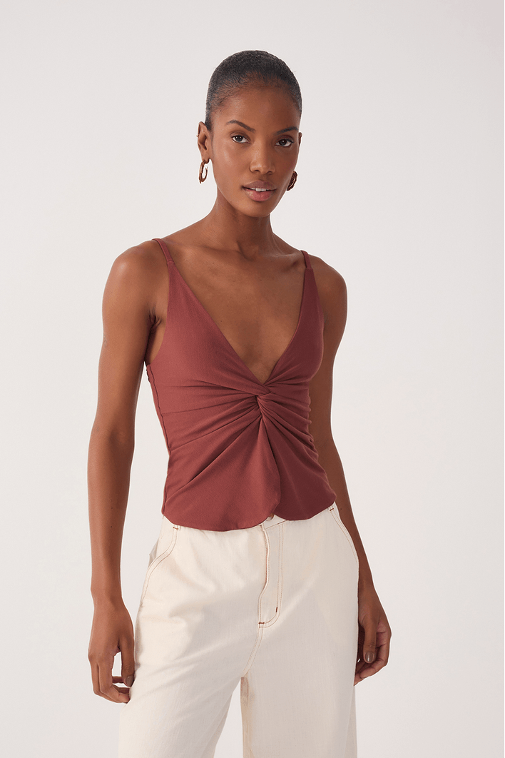 Blusa Malha Crepe  Torcido Frente