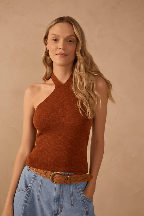 Blusa Tricot Detalhe Nó