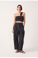Calça Algodão Pregas Pernas