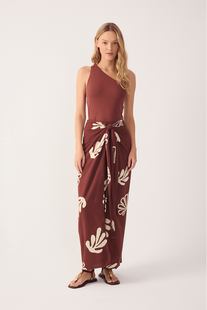 Saia Cropped Estampa Marés