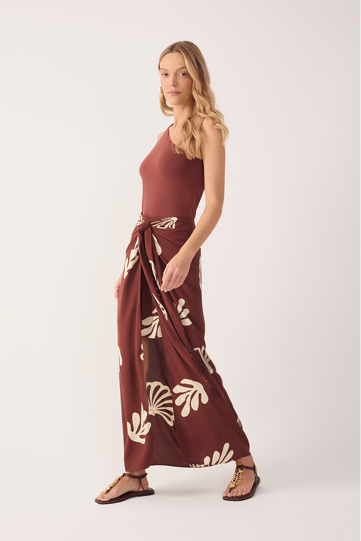Saia Cropped Estampa Marés