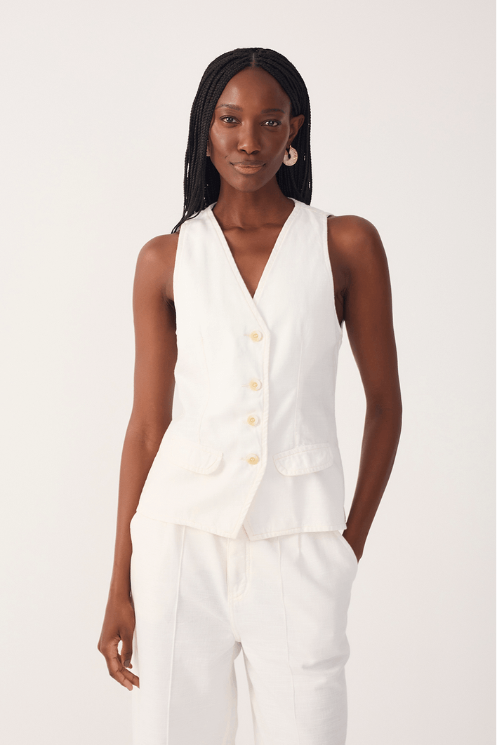 Colete Sarja Linho Amarração