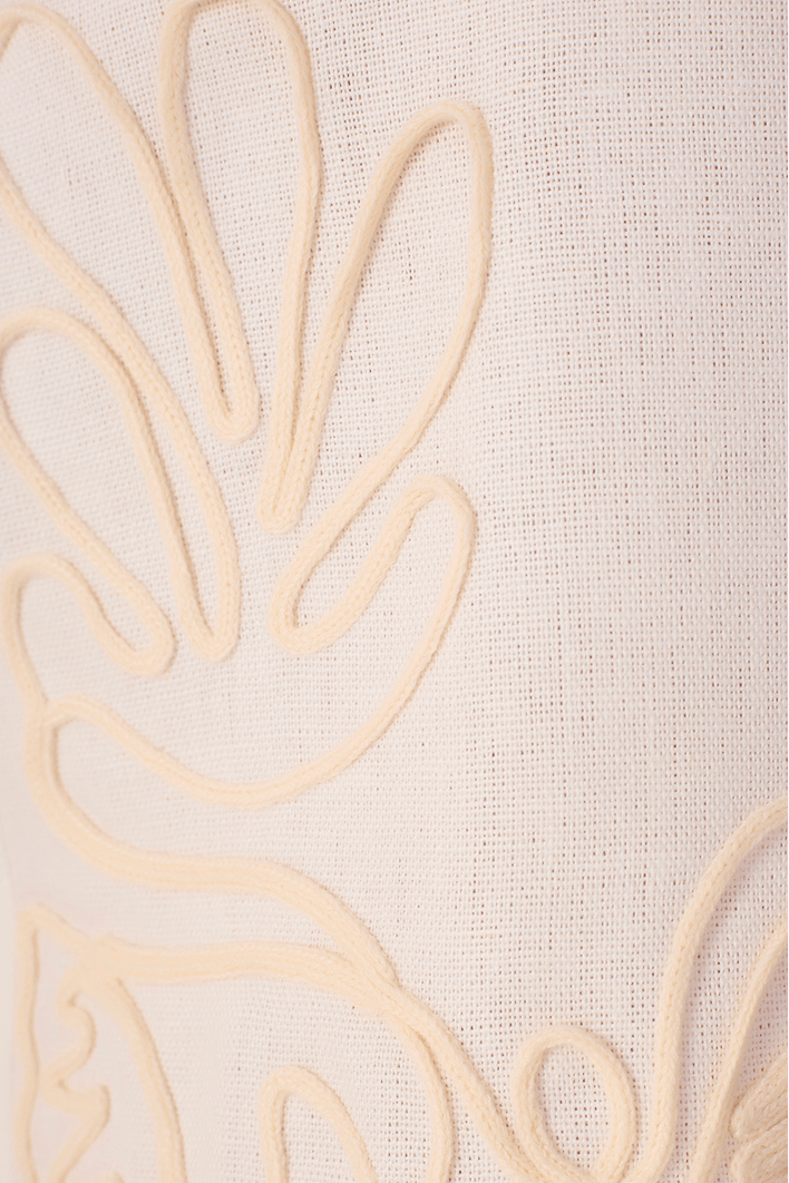 Colete Linho Bordado Barra