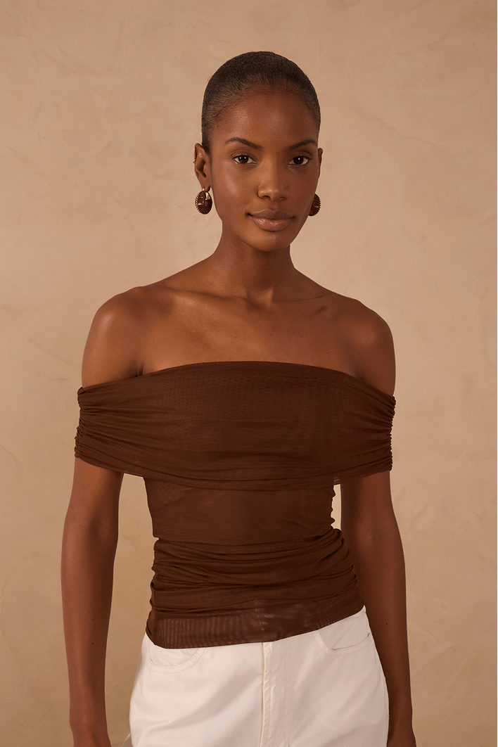 Blusa Ombro A Ombro Tule