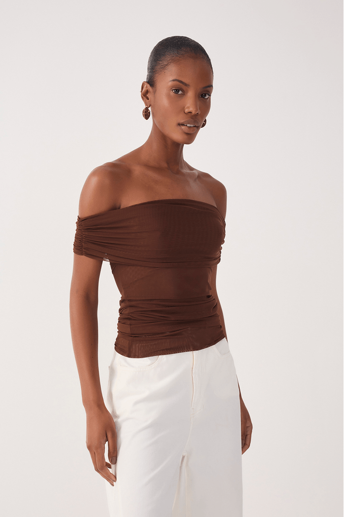 Blusa Ombro A Ombro Tule