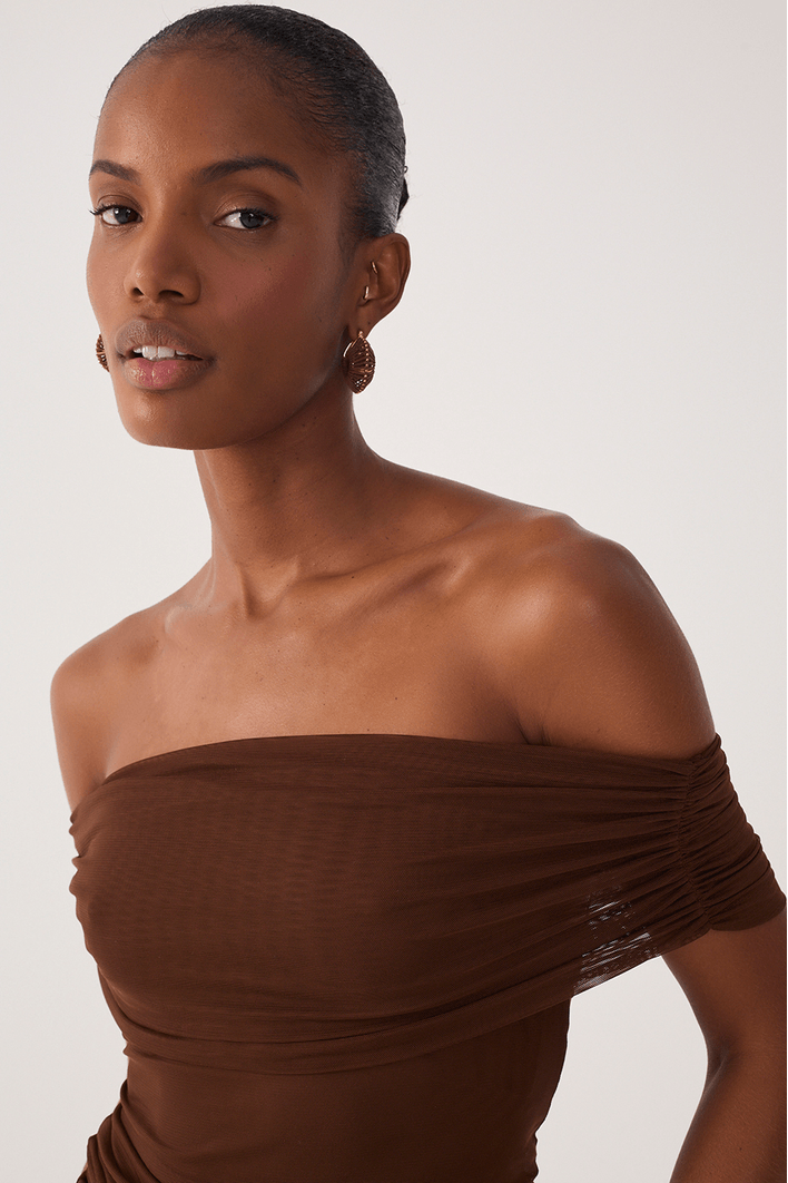 Blusa Ombro A Ombro Tule