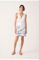 Vestido Curto Linho Bordado Coqueiro