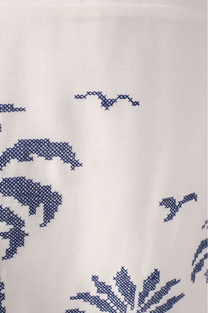 Vestido Curto Linho Bordado Coqueiro