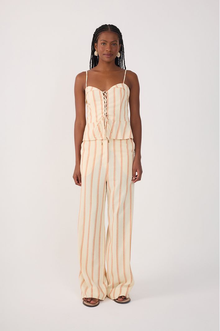 Calça Linho Listras