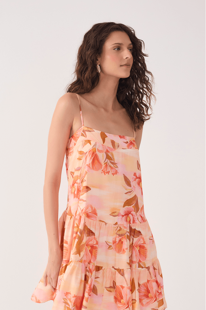 Vestido Curto Estampa Bela