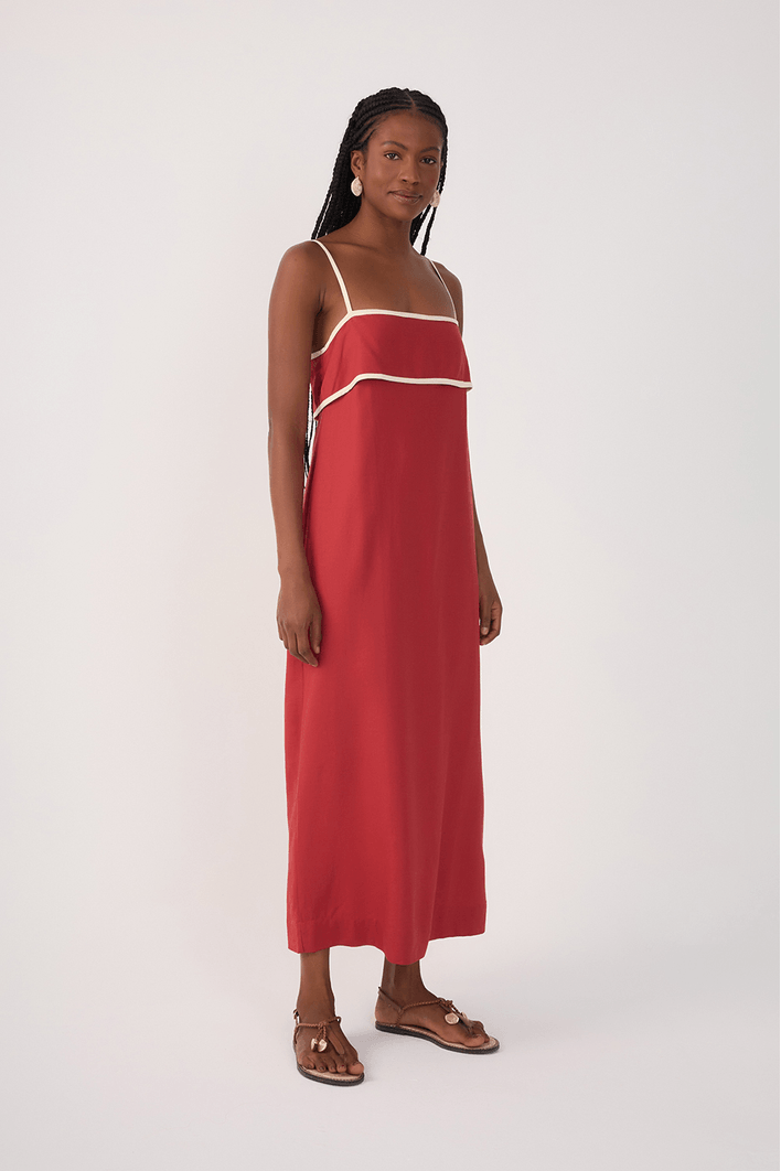 Vestido Cropped Linho Viés