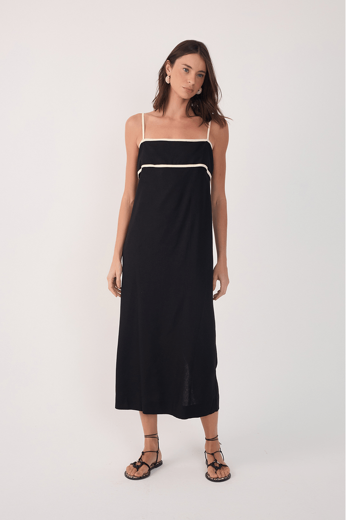 Vestido Cropped Linho Viés