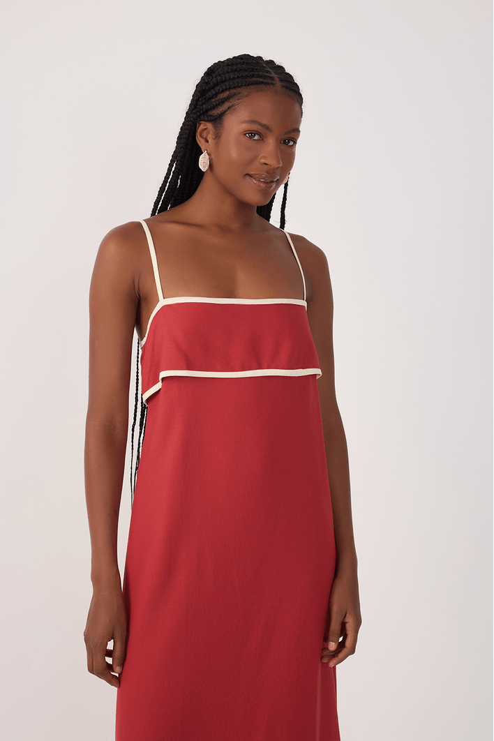 Vestido Cropped Linho Viés