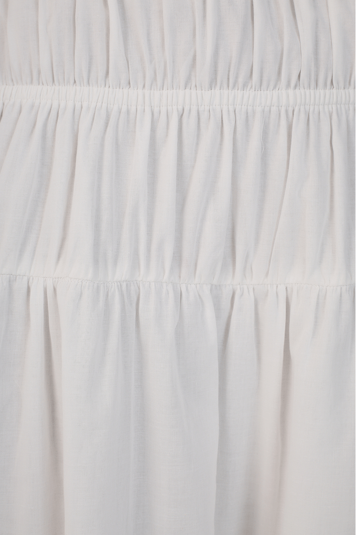 Vestido Cropped Algodão Franzido