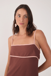 Vestido Cropped Linho Viés