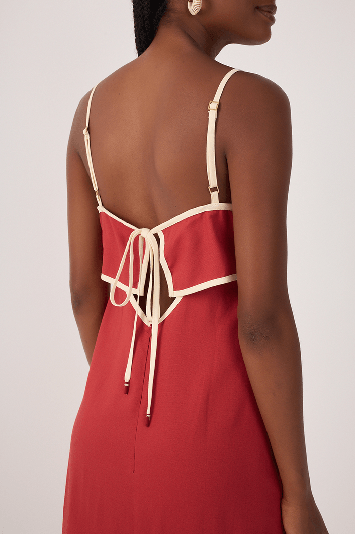 Vestido Cropped Linho Viés