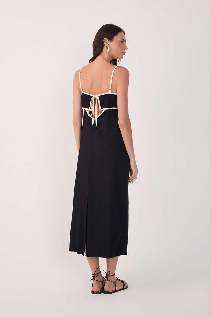 Vestido Cropped Linho Viés
