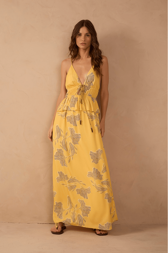 Vestido Cropped Estampa Laguna Mix