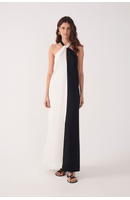 Vestido Cropped Linho Bicolor