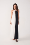 Vestido Cropped Linho Bicolor