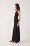 Vestido Cropped Linho Bicolor