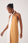Vestido Cropped Linho Bicolor