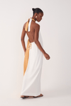 Vestido Cropped Linho Bicolor