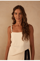 Blusa Linho Alça Nó