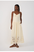 Vestido Cropped Algodão Bordado Barrado