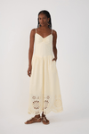 Vestido Cropped Algodão Bordado Barrado