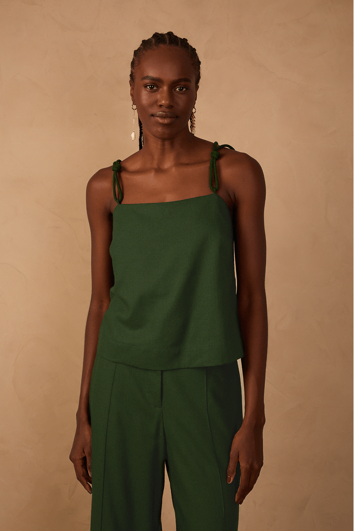 Blusa Linho Alça Nó
