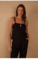 Blusa Linho Alça Nó