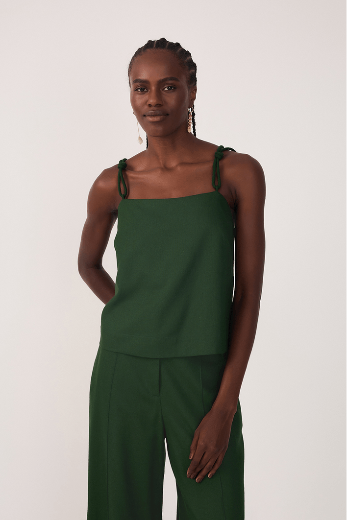 Blusa Linho Alça Nó