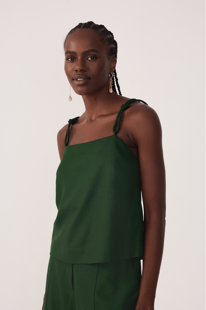 Blusa Linho Alça Nó